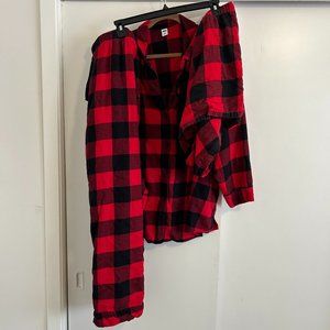 Old Navy Flannel Pajama Set Bundle, Buffalo Check Plaid Red & Black Plus, 3x
